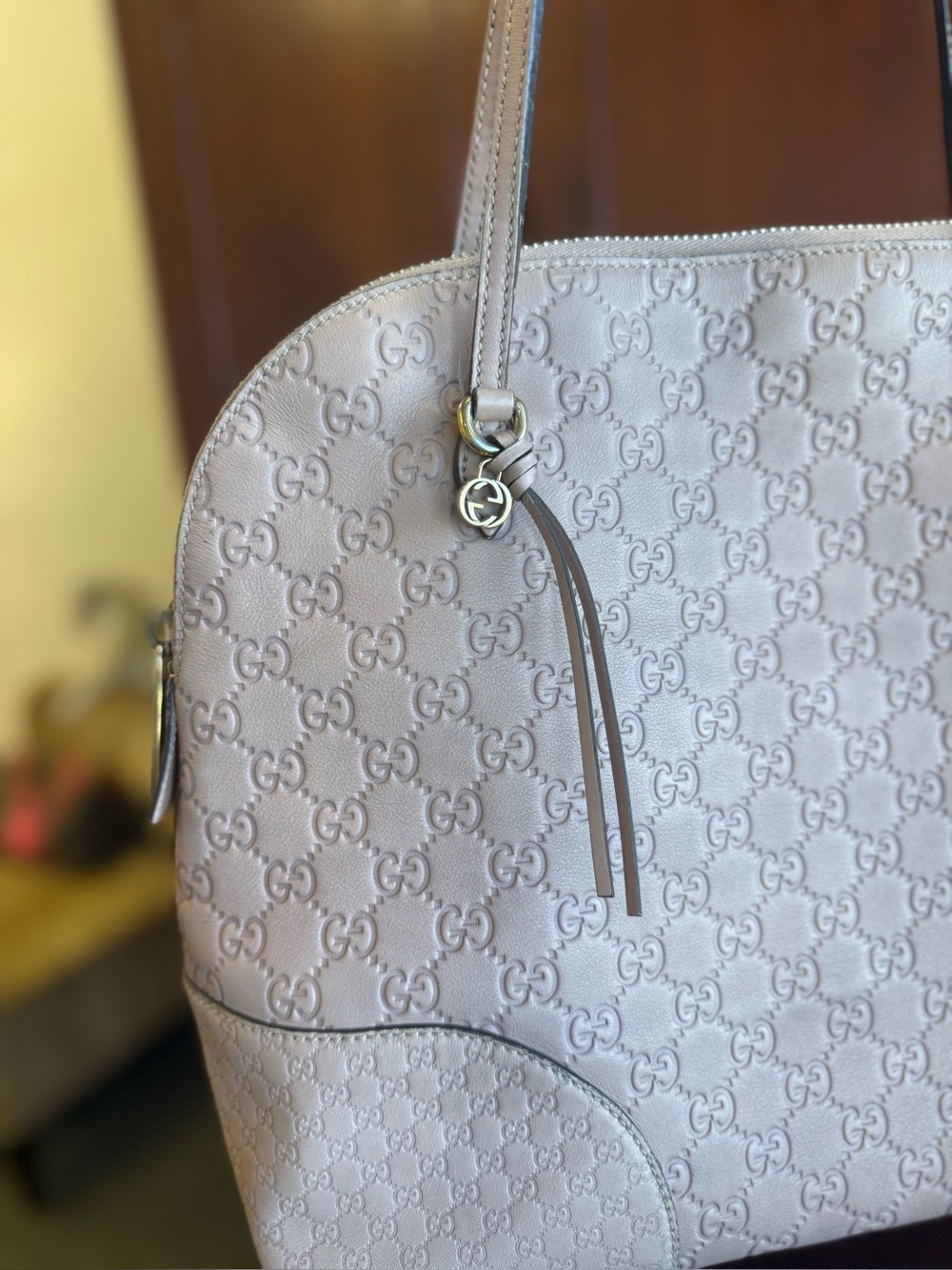 💯Auth GUCCI Guccisima BREE Shoulder Bag w Soft PINK Leather & Goldtone Hardware - Picture 8 of 16